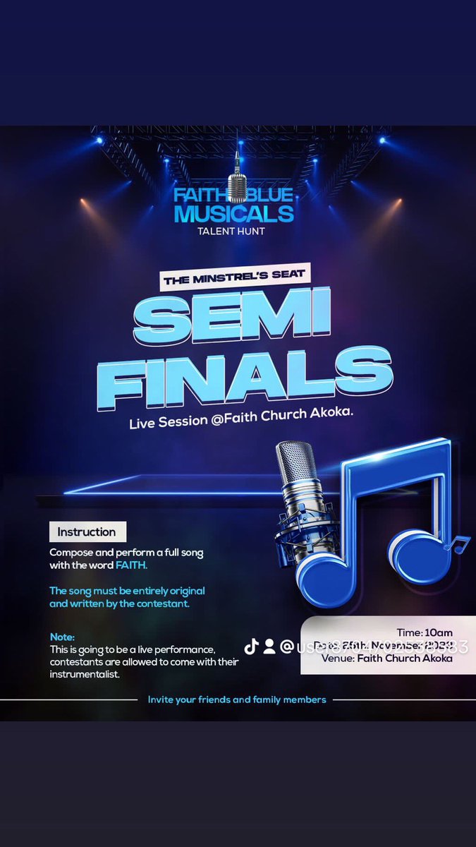 mercyearls1's tweet photo. Semi-Finals get people at the edge of their seats 💺; don't be left out.  Register at: https://t.co/XN9alRpQgt  #HeavenlyHarmonies  #FBM2  #FBM23  #FaithBlueMusicals https://t.co/aJnYOT1uJm