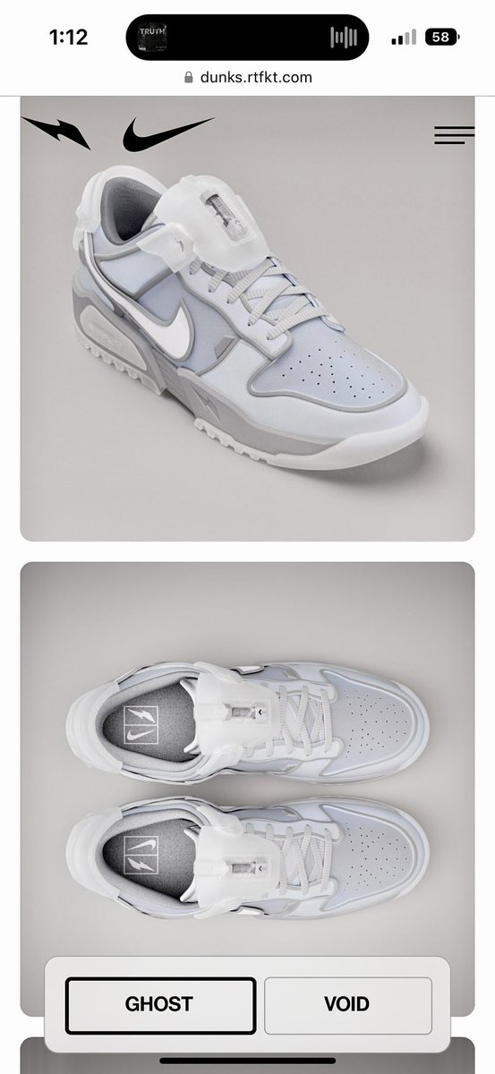 zebco999's tweet photo. Maybe I did waste $250 on these. So whaaaaat?? Imma keep following this @dotSWOOSH game and see where it goes! So far it’s been interesting.. Shoes are HIDEOUS @RTFKT. But in my eyes, it’s #History. Whether it flops or not, it’s #NikeHistory #Future #RTFKT #GhostEdition #DUNK #Nike #DunksAintDead #WasteMoney Anyone actually fuck with these?? 🤔🤔