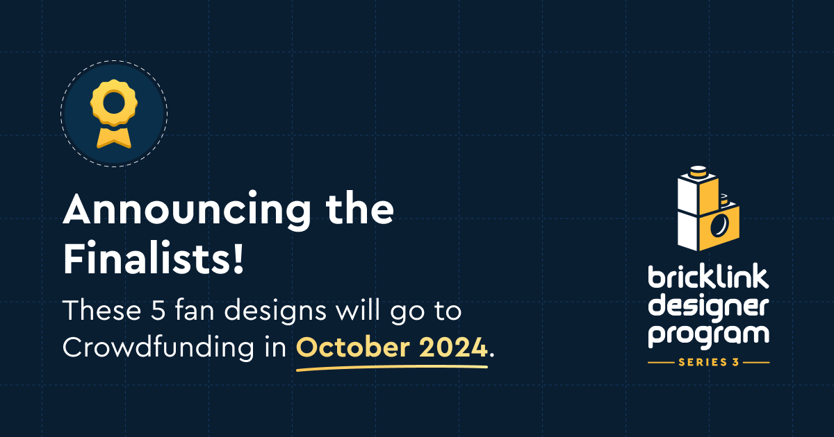 BrickLink's tweet photo. We’re excited to reveal the BDP Series 3 finalists! Crowdfunding begins in October 2024. For more information and timelines for Series 3 and other BDP Series, see https://t.co/FrTDkHrb70.
#LEGO #BrickLink #BDPSeries3 #BrickLinkStudio https://t.co/mkRg96ex3u