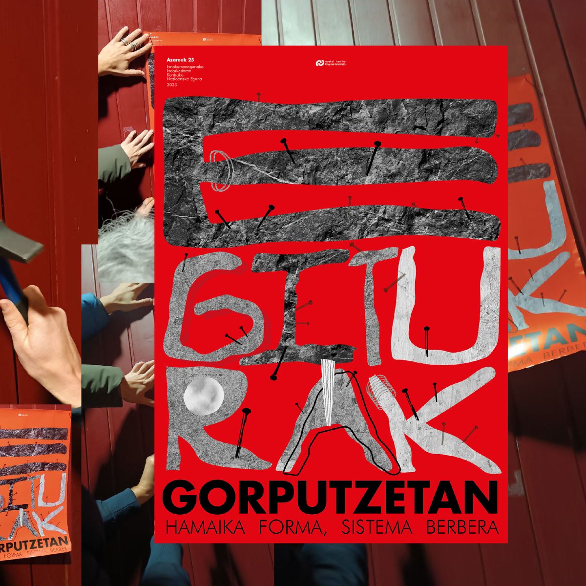 ehbfeminista's tweet photo. [Az25]
 
EGITURAK GORPUTZETAN
Hamaika forma, sistema berbera

Sistema irauliko dugu. 
Gorputzekin egiturak hautsiz, 
erantzuteko hamaika formen bidez 
Euskal Herria feminista egingo dugu.

🔨🔨🔨🔨🔨🔨

#EgiturakGorputzetan
#A25 https://t.co/lznhat90Nw