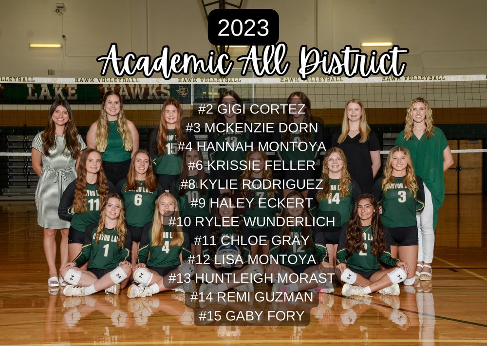 Congrats to our girls that made academic all district!! Hard working athletes on the court AND the classroom! #growinggreatness #hawksup