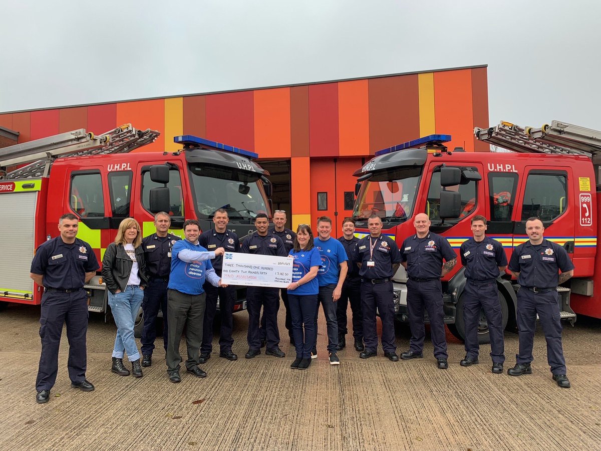 MNDManchester's tweet photo. Huge thanks to @rochdalefire for inviting our @mndassoc branch to their station today, to present the cheque from their excellent fundraiser in September, which was held in support of their colleague Paul.

They are great ambasssdors for @manchesterfire and raised over £3,000! https://t.co/VmRE5nKzKh