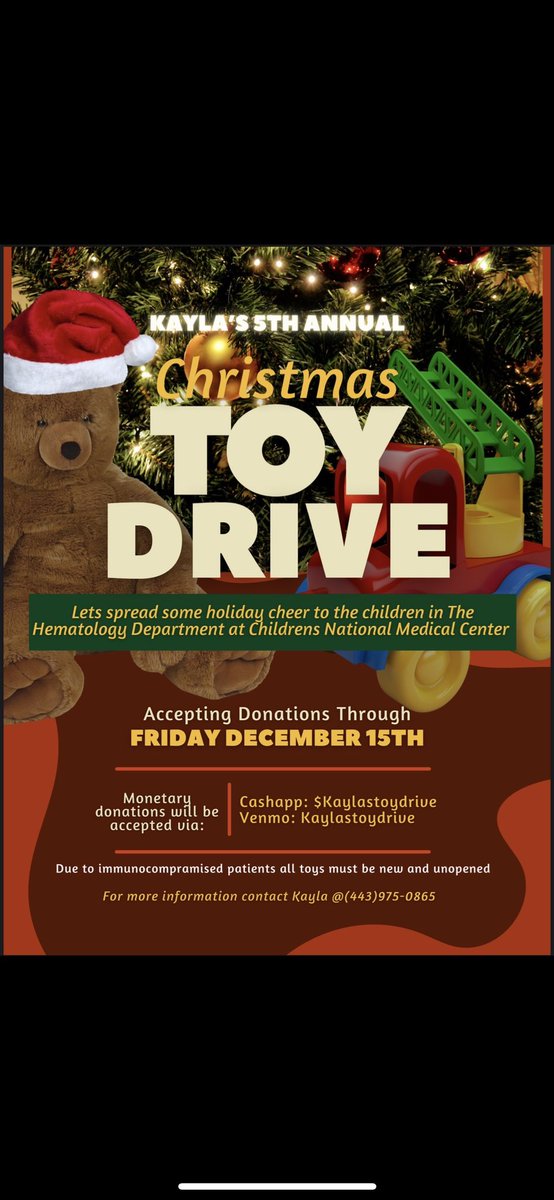 SickleCellKay's tweet image. Are you looking for a good cause to donate to this Holiday Season? Check out my 5th annual Christmas Toy Drive for sickle cell patients. You can donate monetarily or via my Amazon wishlist. The wishlist link is located in my bio. Thank you and Happy Holidays🎄🎅🏾#SickleCell