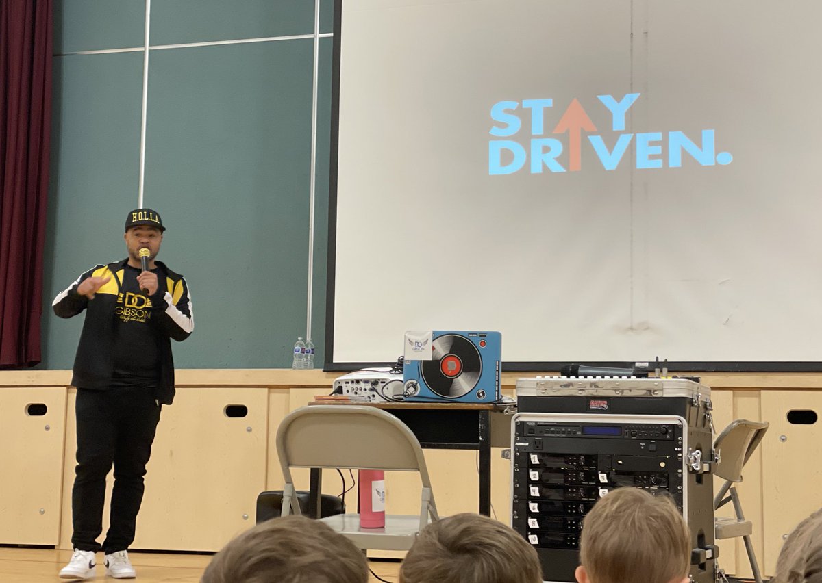 To “kick off” Anti-Bullying Week, we welcomed Canadian rapper &amp; motivational speaker D.O. Gibson! Thank you for sharing your life experiences with such an engaging presentation! 🎤🎵