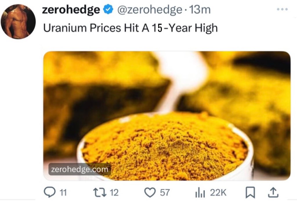 🚨Now over $80/LB #uranium