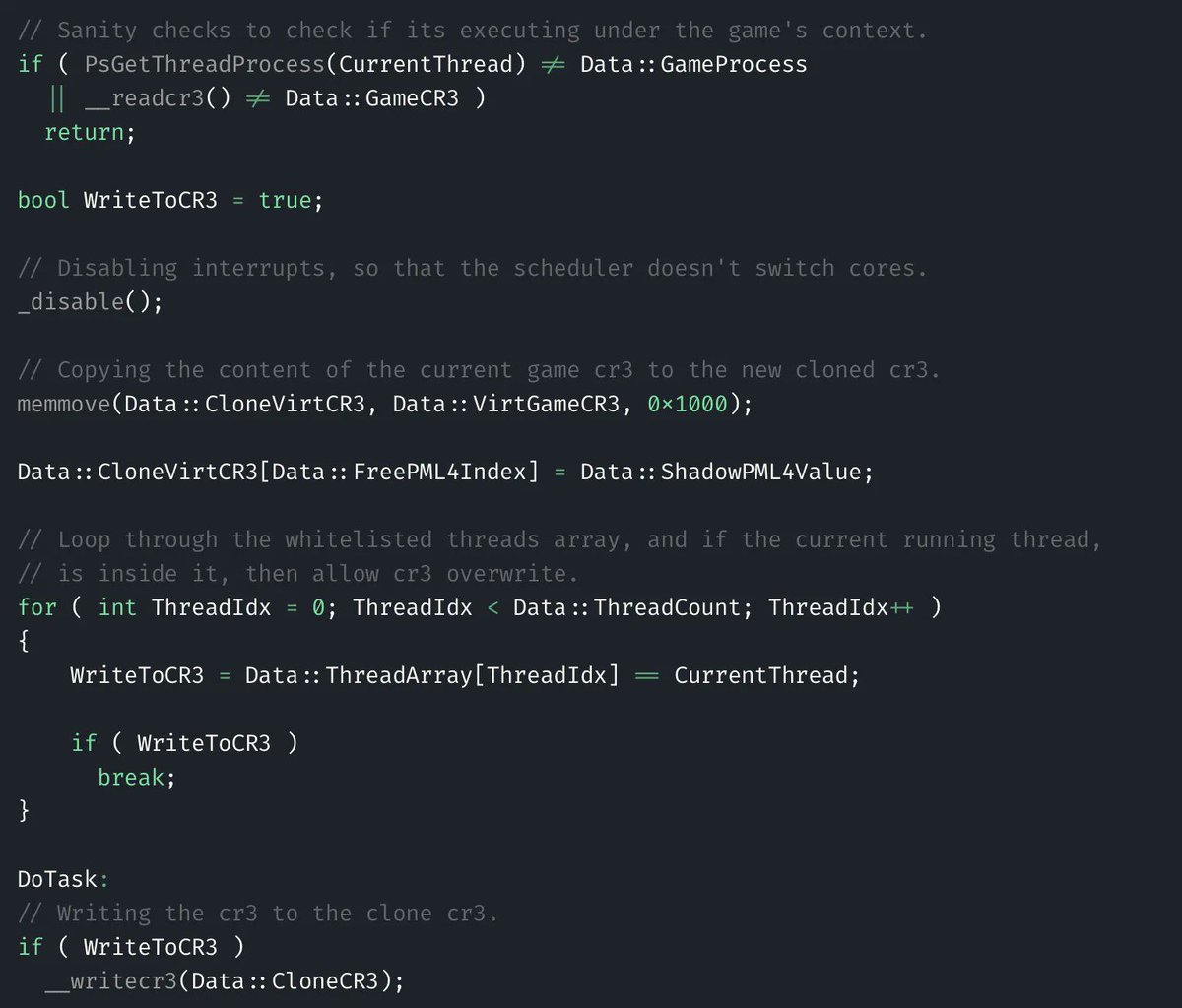 0xor0ne's tweet image. Analysis of Vanguard&apos;s guarded regions (Windows game anti-cheating systems internals)
Excellent blog post by @Xyrem256 

reversing.info/posts/guardedr…

#vanguard #valorant #anticheat #infosec