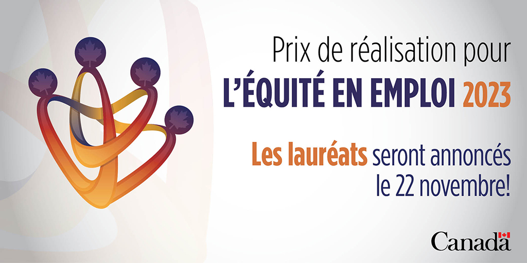 🏆 Le #GC rendra hommage aux employeurs partout au pays pour leur engagement exceptionnel envers l’#ÉquitéEmploi. La cérémonie se tiendra le 22 novembre, à Ottawa.

📅 Restez à l’écoute!