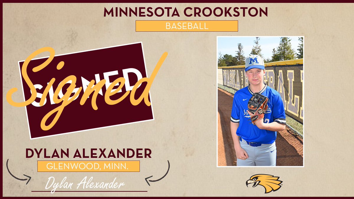 Golden Eagle Sports (@umncrookstonath) on Twitter photo Welcome to <a href="/UMCBaseball/">UMC Baseball</a> Dylan Alexander (C, 5-11 175, Glenwood, Minn./Minnewaska HS). #WingsUp Welcome to <a href="/UMCBaseball/">UMC Baseball</a> Dylan Alexander (C, 5-11 175, Glenwood, Minn./Minnewaska HS). #WingsUp