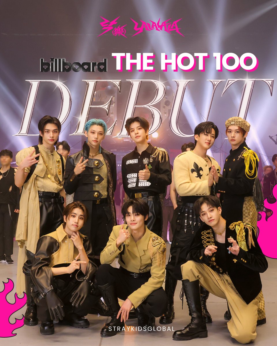 [🎉]

Congratulations <a href="/Stray_Kids/">Stray Kids</a> for making career debut on Billboard Hot 100, following #LALALALA's entry at #90!

STRAY KIDS HOT100 DEBUT
#LALALALA_Hot100
#StrayKids_Hot100_Hitmakers