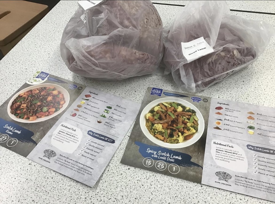 Thanks to  Quality meat Scotland, United Auctions and WilliamP.TullochButchers! Students studying HE will learn about quality Scottish meat and cook beautiful recipes using the Scottish lamb, a fantastic reason to celebrate our National Day. <a href="/qmscotland/">QMS</a> <a href="/unitedauctions/">United Auctions</a>