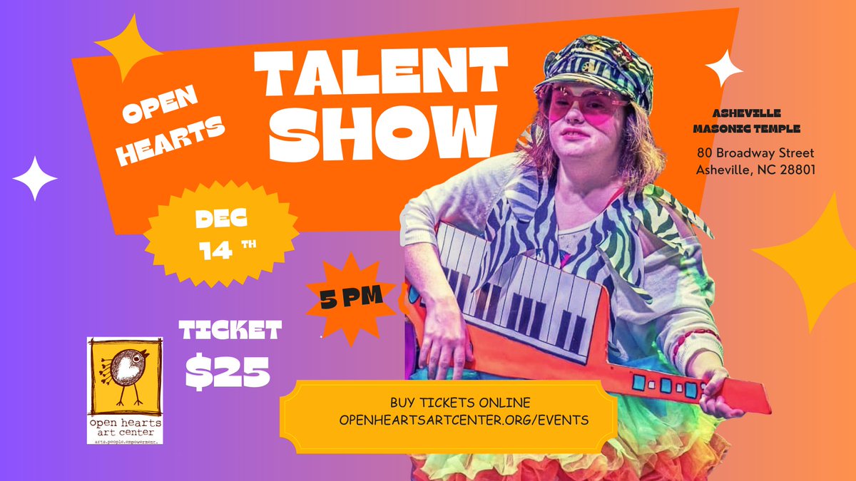 OpenHeartsArt's tweet photo. Ticket sales for the 2023 Talent Show are LIVE!
https://t.co/E8hLjnjsUj https://t.co/ng8eO00ws4
