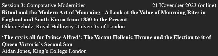 ccmdurham's tweet photo. Our final PG workshop in our Modernities in a Global Context series is being held ONLINE today at 1pm UK time. @dil_lice &amp; Aidan Jones will be presenting their papers on the theme of Comparative Modernities (see attached abstracts).
Please email ccm@durham.ac.uk for the Zoom link https://t.co/BUntuw8gCp