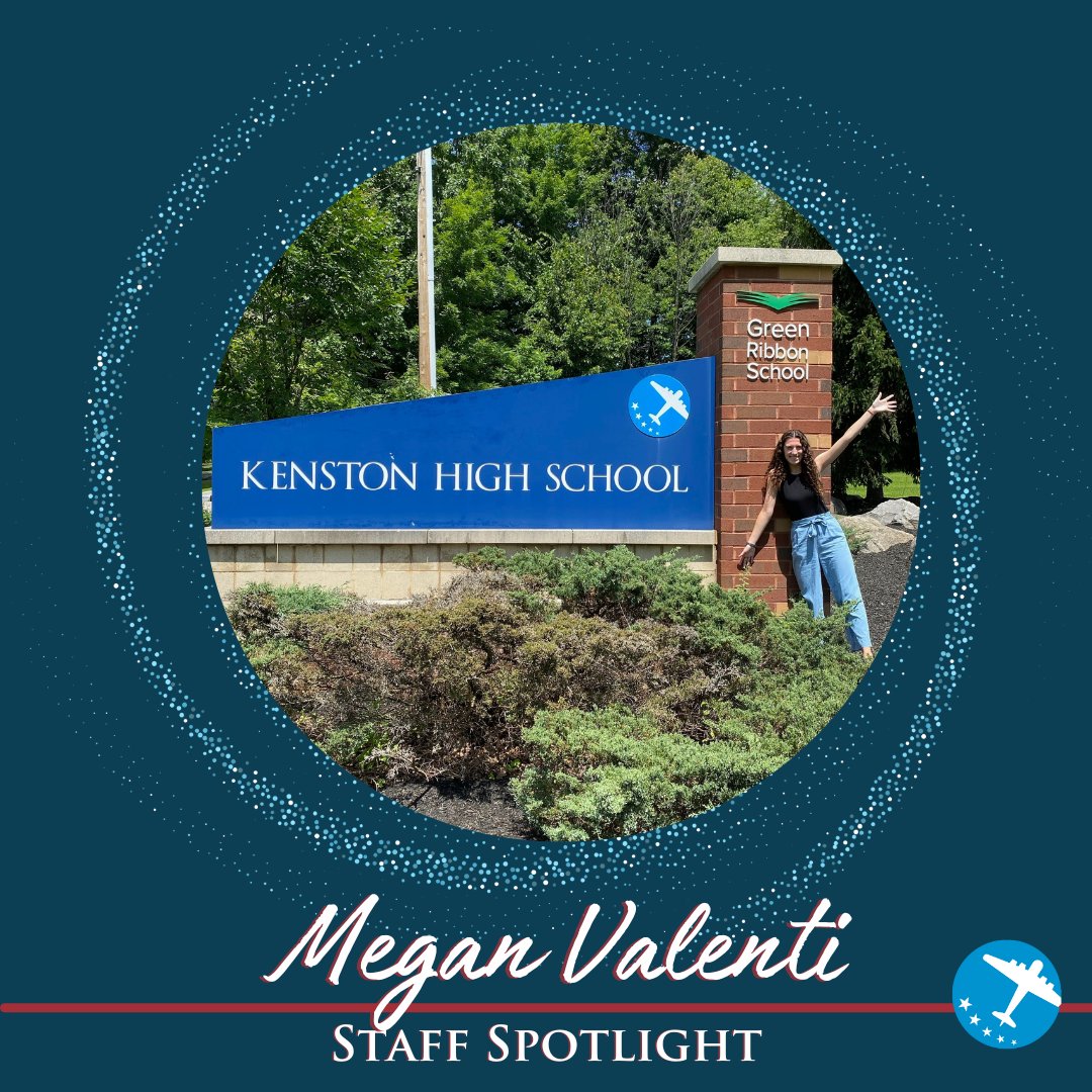 KenstonSchools's tweet photo. 📚 STAFF SPOTLIGHT: Megan Valenti is in her 3rd year at Kenston.
🗺️ Hometown: Mayfield
🦸 If Megan could pick one Superhero trait, it would be the ability to time travel, “so I can go back and see some of the best events in history!”
#kenstonstaffspotlight #kenstonschools https://t.co/tufYEbbKYn