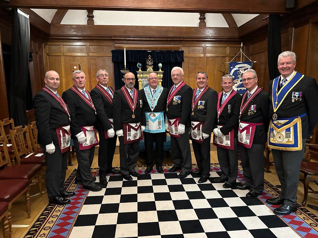 Newly installed Master of Thirkill Lodge 7333, Eddie Osbourne, pictured with members of Cambridgeshire Lodge Of Provincial Grand Stewards 9927 who assisted with the ceremony.