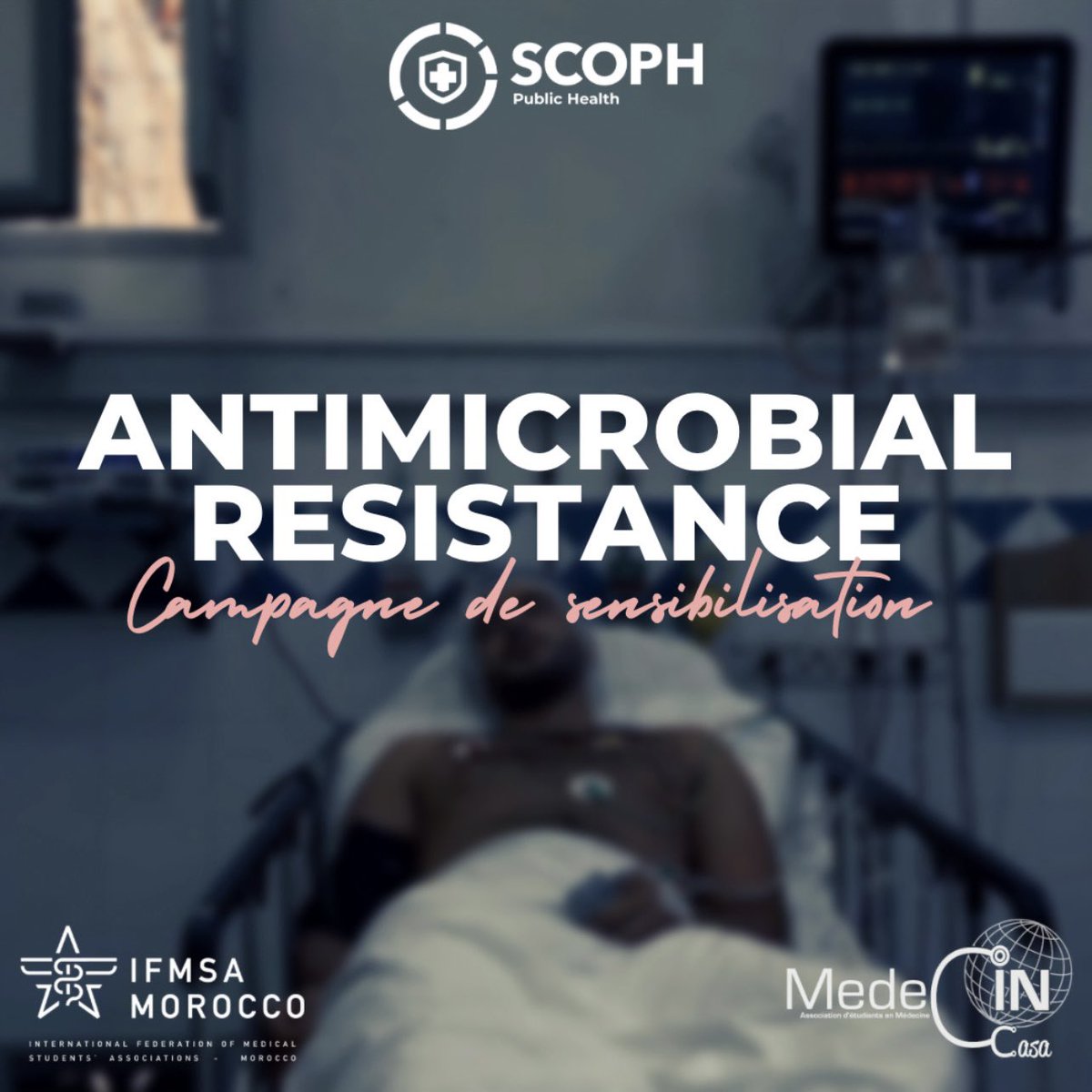IFMSAMorocco's tweet photo. [Antimicrobial Resistance National Awareness Campaign]
From the 18th to the 24th of November, IFMSA-Morocco unites for the same cause: AMR awareness.
Watch this short movie made by our Casaoui Local Committee, Medec’IN-Casa🧡
https://t.co/Cim0h54Xh8
#WAAW #WorldAMRAwarenessWeek https://t.co/tOvqSgdtxs
