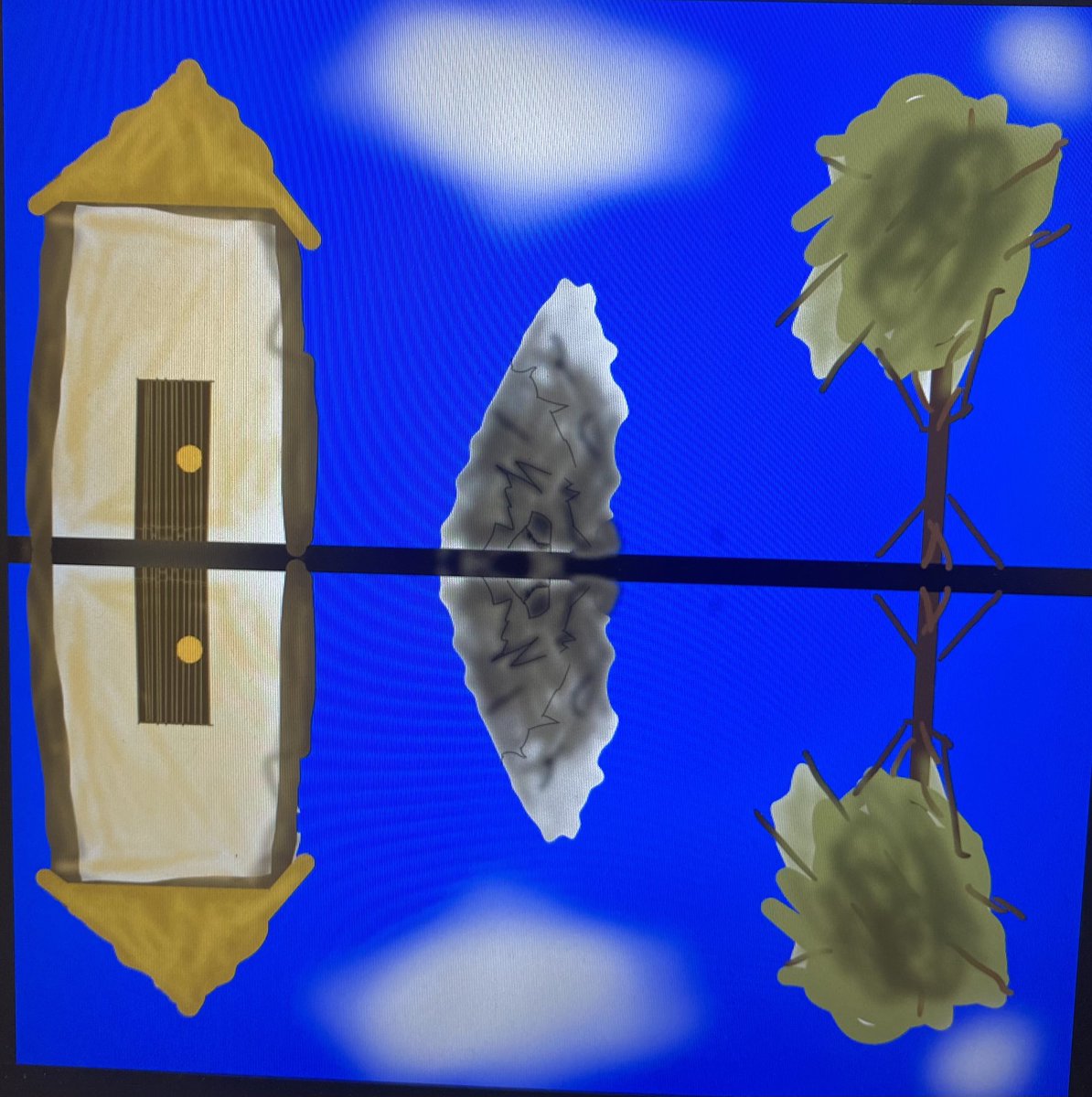 missokinloch's tweet photo. Today we used the Sketchbook app to create symmetrical drawings. Lots of the learners created a water reflection using a horizontal line of symmetry!🌅✍️📏. @StFrancis_PS https://t.co/g4EuuI2gsO
