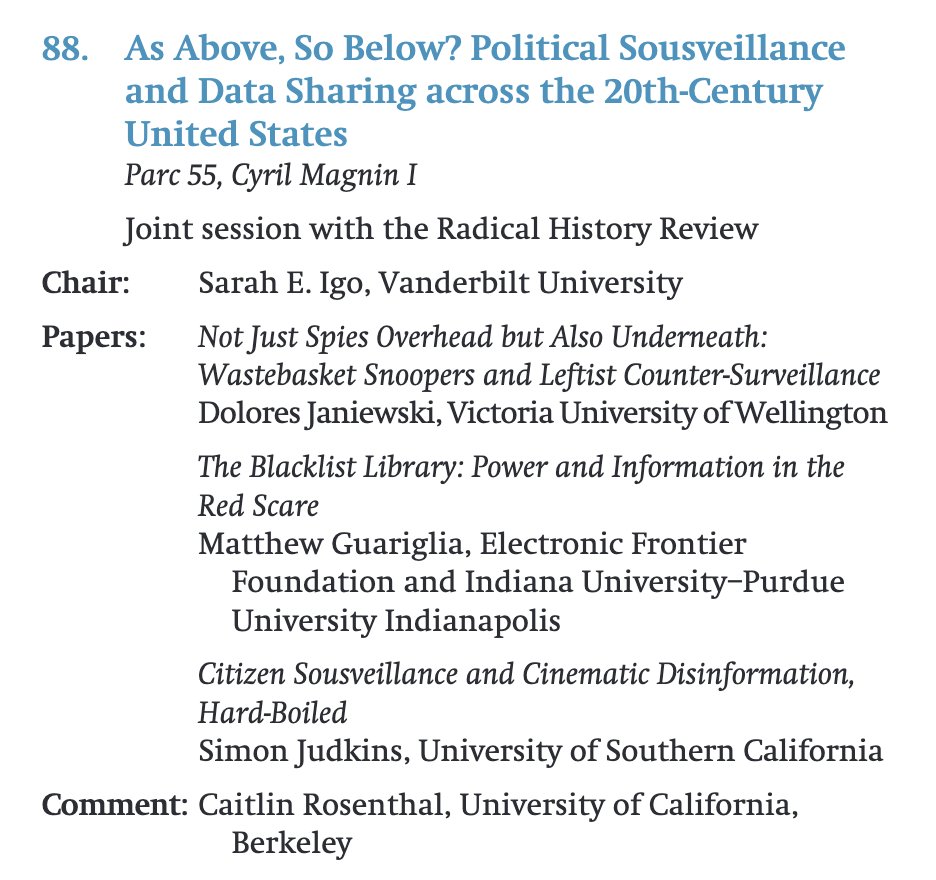 Looking over new archival material for this paper/the larger chapter it's going to be based on...and I could not be more excited to share some new work at @AHAhistorians in SF in January. The first foray into this project will be published in @SurvSoc_Journal next month.