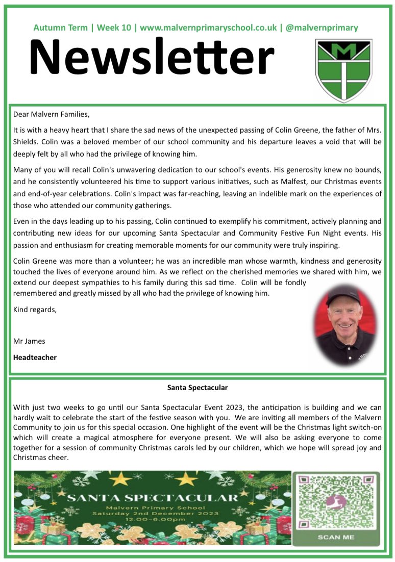 malvernprimary's tweet image. Take a Look 👓 || Please have a read of our latest newsletter. 

@MalvernPTA 
@NextEnergyUK 
@AnimalsTakeOver 
@andyoddsock 
@BikeabilityUK 
@SustransNorth 
@Vibeukoutdoors 

#WeAreMalvern 
#TogetherStronger 
#WhereGreatnessGrows 💚💛