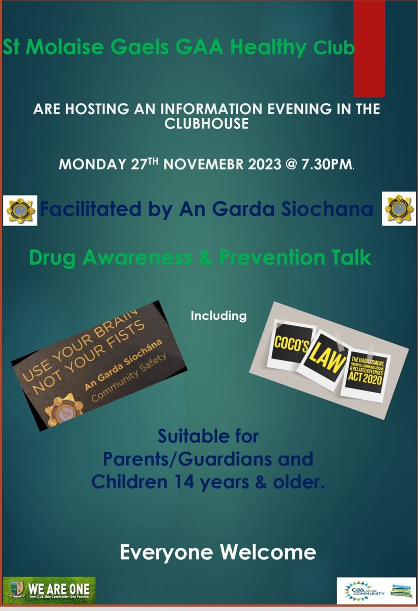 molaisegaels's tweet photo. Monday, Nov. 27th at 7.330 pm. Everyone welcome https://t.co/0vQ6TGDflR