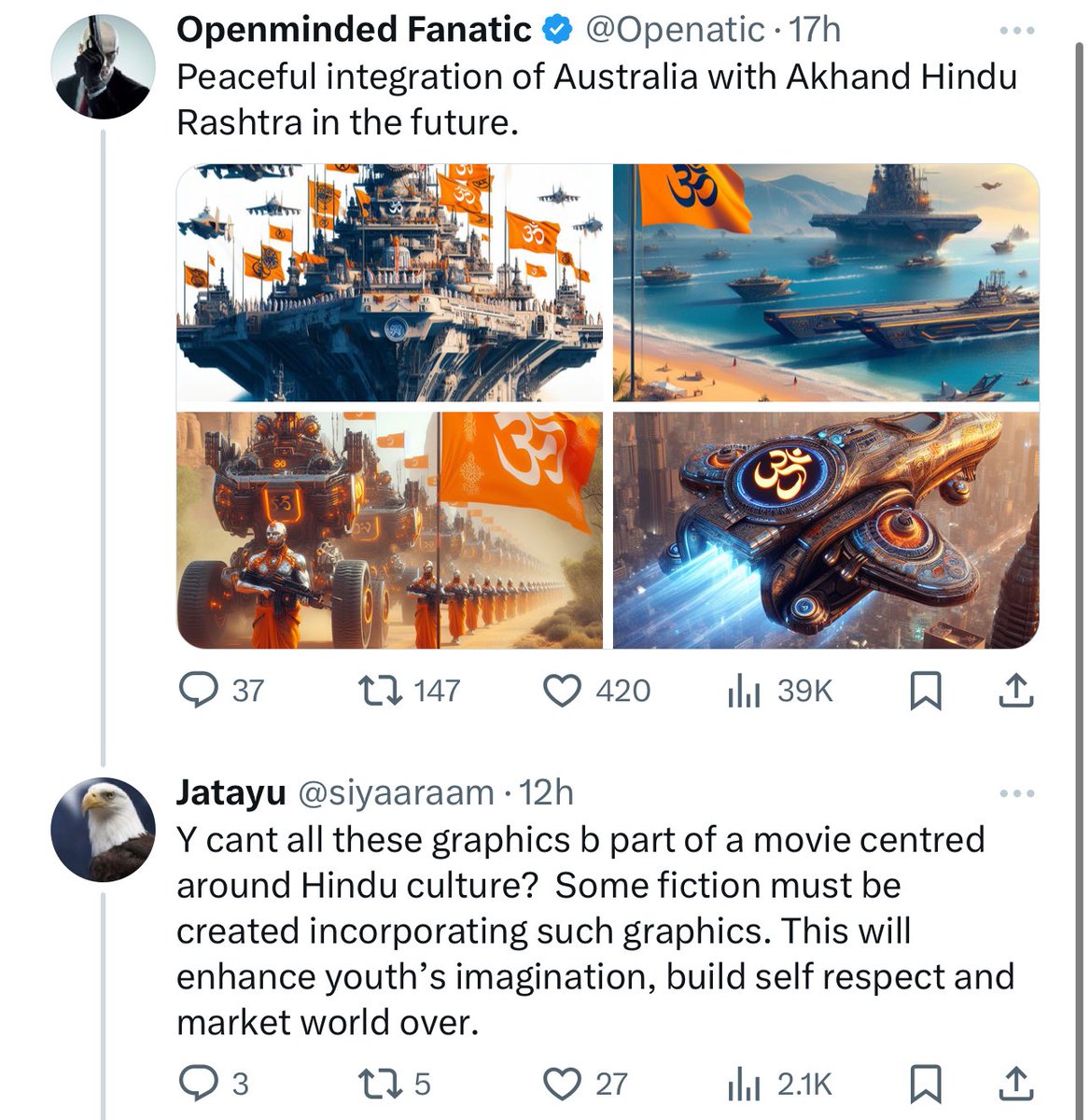 TLDR: “We need more fiction to build self respect of our youth because Mahabharat and Ramayana don’t sell anymore” 💀