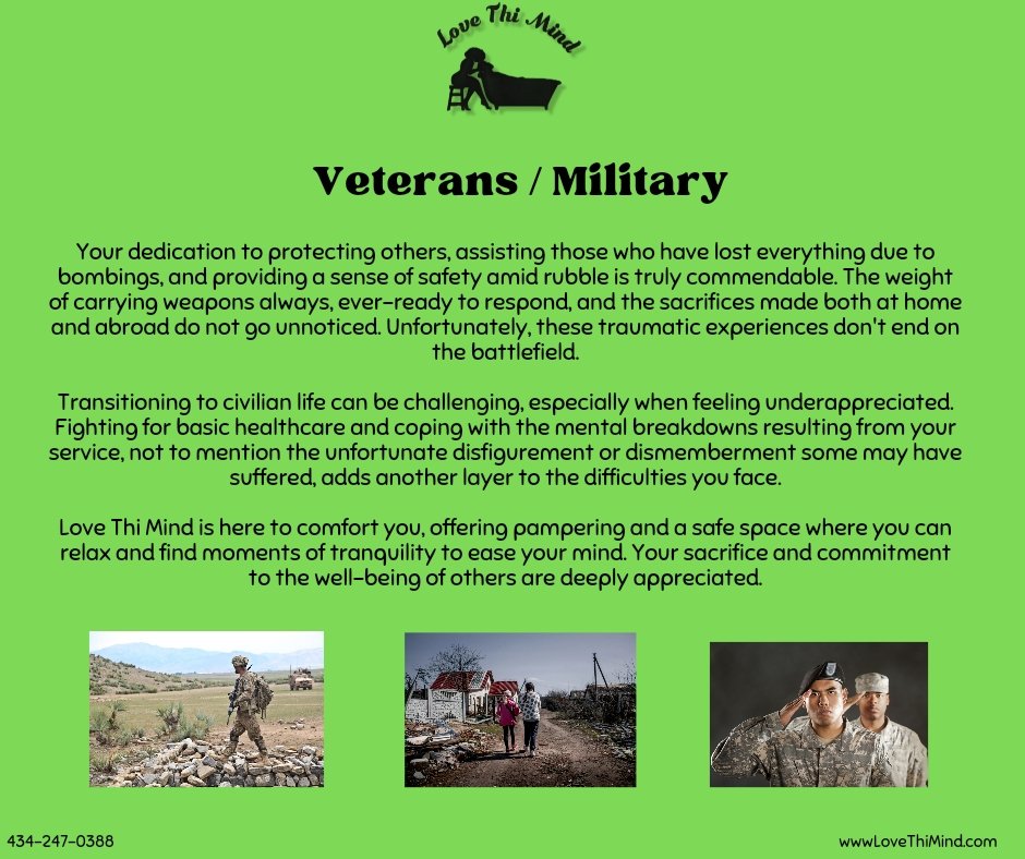 LoveThiMind's tweet image. Love Thi Mind offers essential pampering, self-love, and self-care services to promote mental and emotional resilience
#cuddletherapy
#selfcare #mentalhealth #therapy #emotionalhealth #physicalhealth  #destress #reset #rejuvenate #therapeuticbath #veterans #police #firefighters