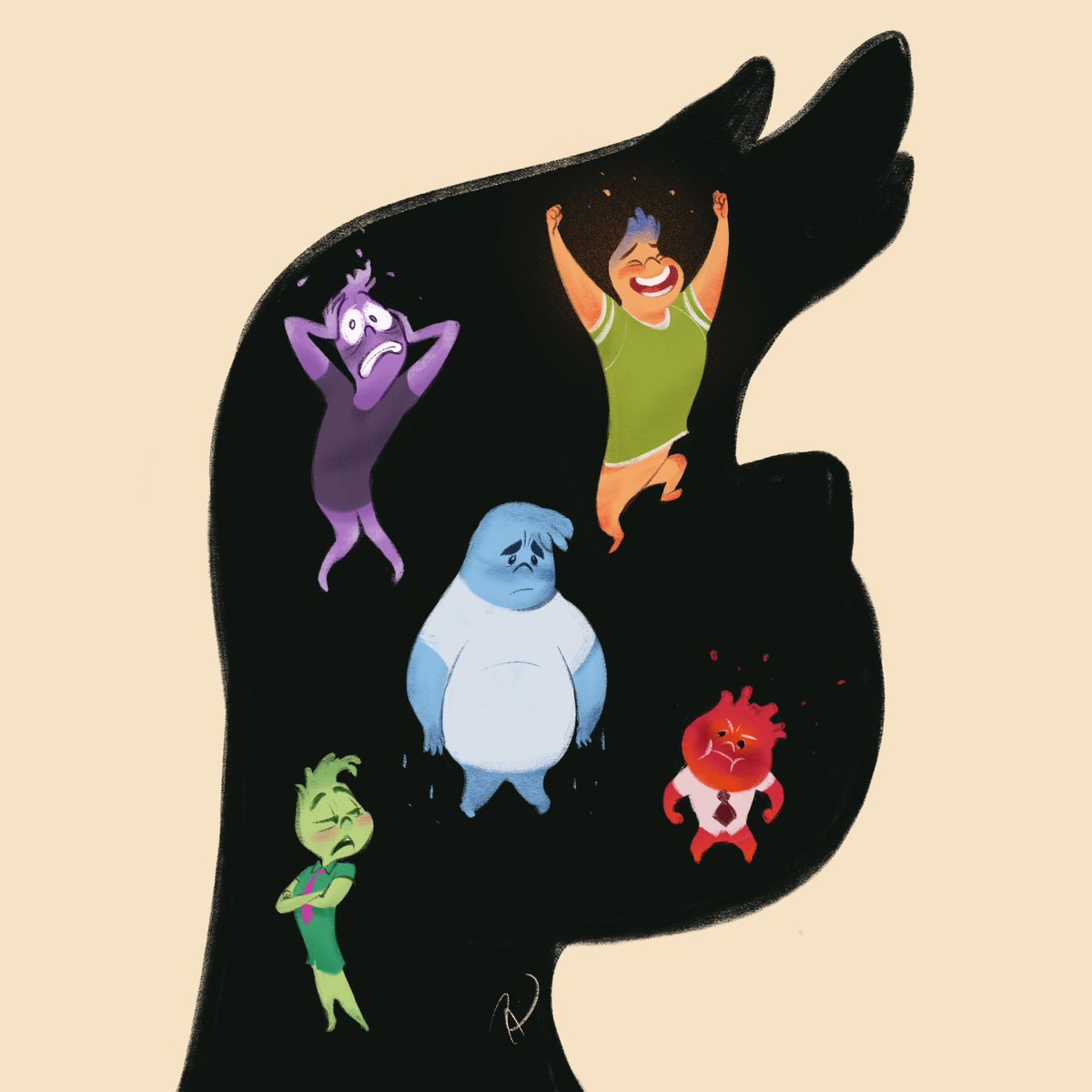 Rain1940_art's tweet photo. Wade’s Inside Out. #InsideOut #Elemental #WadeRipple #Emotions #procreate #pixar #rain1940_art https://t.co/PO2eYMX5SV