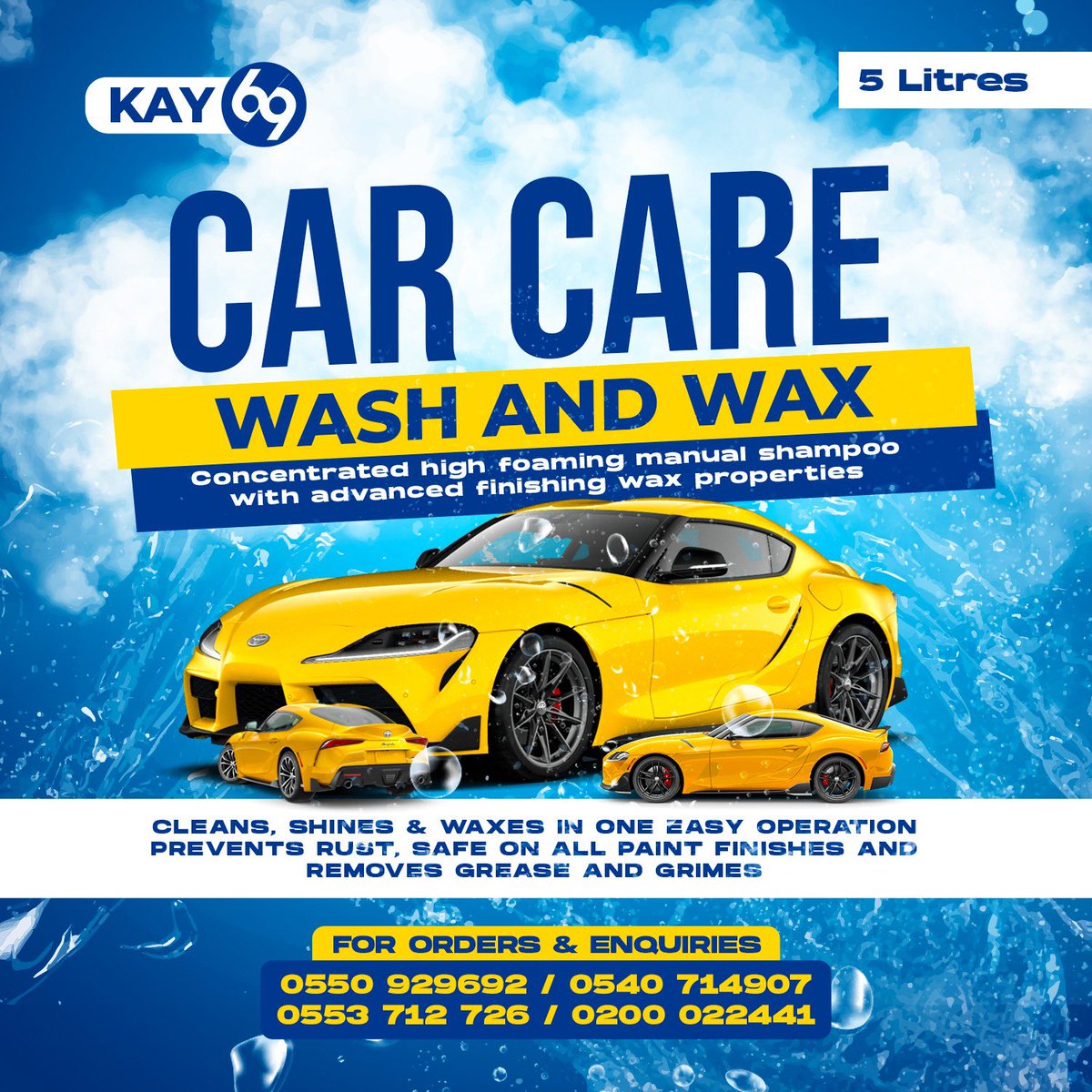 enokay69's tweet image. Don’t use washing powder to fade your car color just use Kay69 Car Care and Wax. You can call any of numbers  if you need one. Repost for a Brother 🥂