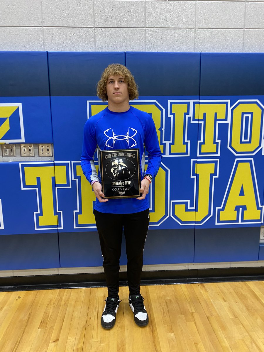 Triton Trojan Football (@tritonfb) on Twitter photo We are proud to announce our very own <a href="/ColeShively3/">Cole Shively</a> as the 2023 HNAC co-Offensive MVP. Cole shares this honor with LaVille’s Lucas Plummer.
Congratulations Cole on a great season and we look forward to seeing your future accomplishments on and off the field! @Coach_Whitt1 We are proud to announce our very own <a href="/ColeShively3/">Cole Shively</a> as the 2023 HNAC co-Offensive MVP. Cole shares this honor with LaVille’s Lucas Plummer.
Congratulations Cole on a great season and we look forward to seeing your future accomplishments on and off the field! @Coach_Whitt1