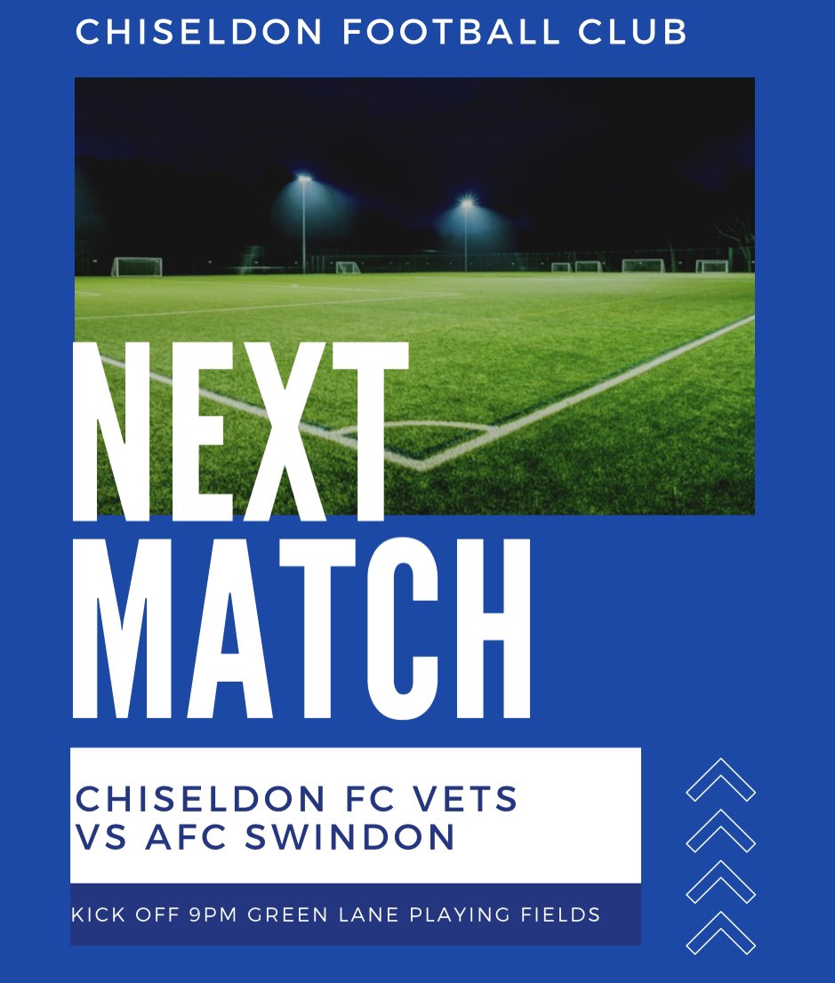 Our Vets are in league action on Tuesday night against @SwindonAFC 

Good luck lads 🔵⚪️🔵⚪️

#teamchissy