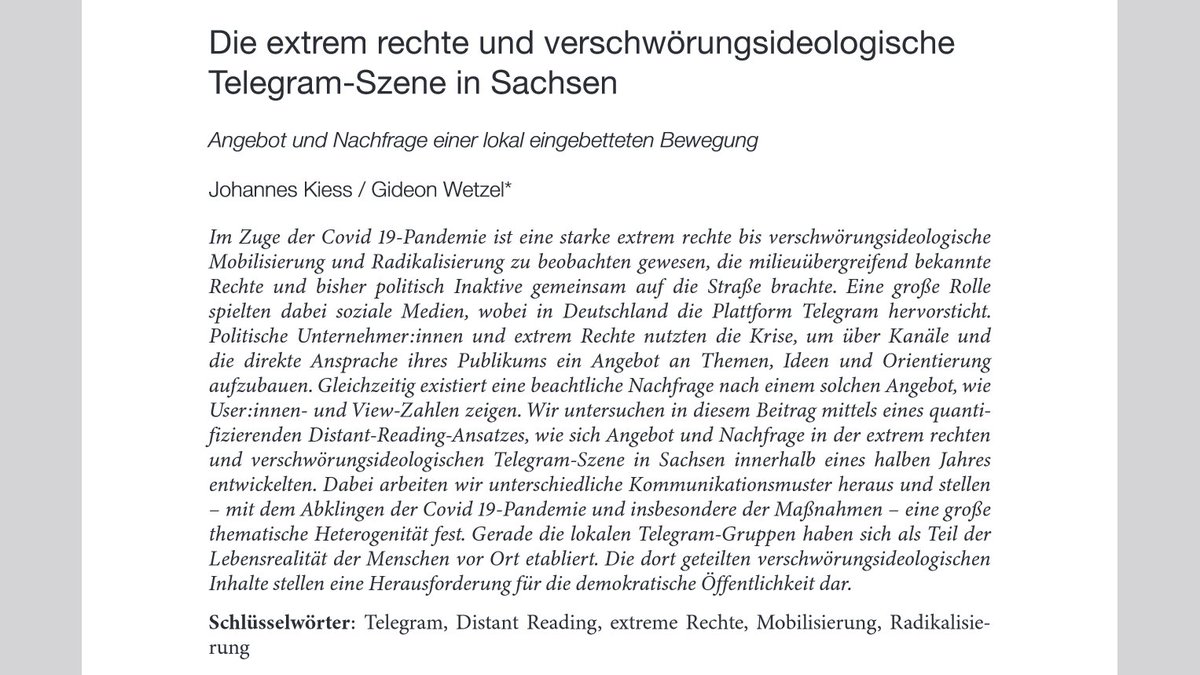 BredowInstitut's tweet photo. Die extrem rechte und verschwörungsideologische Telegram-Szene in Sachsen haben sich @JohannesKiess und @GideonWetzel angesehen: Lokale Telegram-Gruppen haben sich als Teil der Lebensrealität der Menschen vor Ort etabliert. ➡️ https://t.co/2Jmpqqfx6T https://t.co/ZkOw0QXKg4