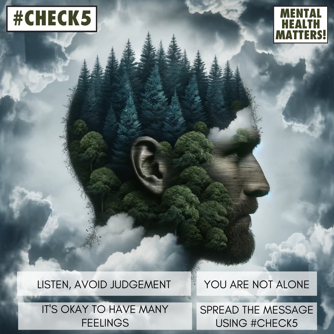 This week, we're challenging you! 
Reach out to five people - maybe someone you haven't heard from in a while or someone who's seemed a bit off lately. 

Just listen. No judgments, no advice, just your open ears and heart. 💖

Share your experience using #Check5 and #ItsOKToTalk