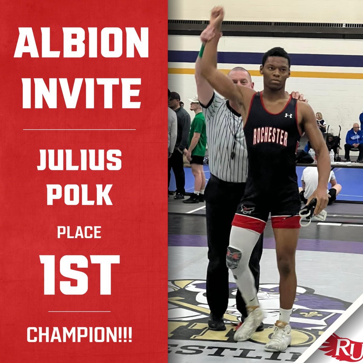 RCUWarriorWrest's tweet photo. Warriors finish with three placers at the Albion Invite‼️ Julius Polk brining home the gold in style by pinning his opponent in :33 seconds in the finals‼️ Aydin Wagner finishing the day taking 3rd place for the Warriors‼️ Kyle Scott finishing the day taking home 5th place‼️ https://t.co/W3uDovu4oP