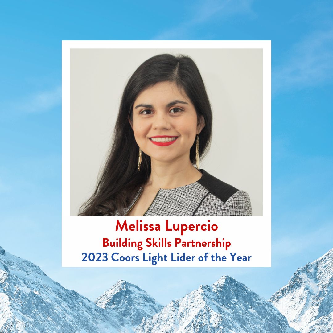 Congratulations, Melissa Lupercio, 2023 Coors Light Líder of the Year! 🏆
Melissa is the Development and Grants Coordinator of <a href="/Building_Skills/">Building Skills Partnership</a> a nonprofit dedicated to creating an equitable playing field for California’s working families. 
#CoorsLightLideres
