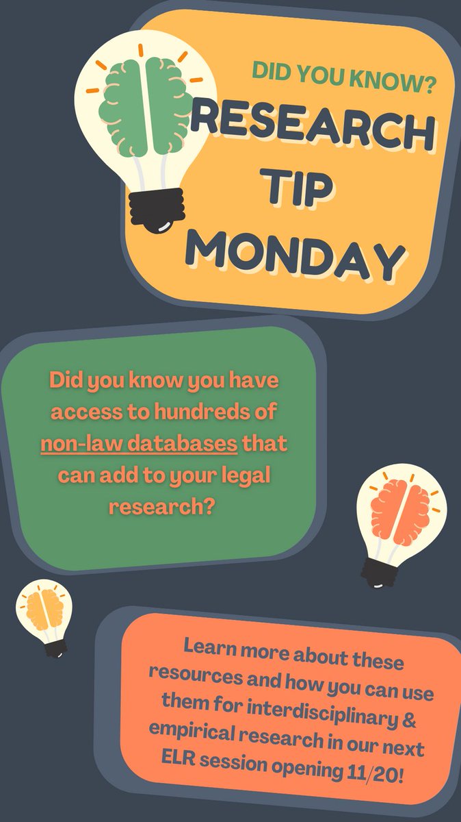 TechLawLibrary's tweet image. Reminder that interdisciplinary & empirical research opens today! Don't forget to sign up!
#ELR #TechLaw #LegalResearch