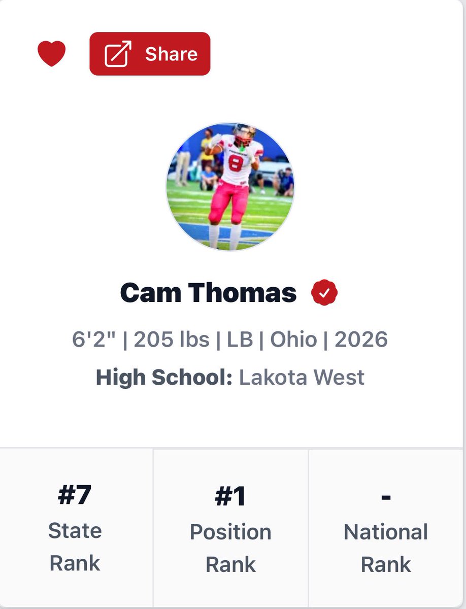CamThomas2026_3's tweet photo. Check out Sophomore season highlights 
🎥: https://t.co/zlSmh0QFkl

-C/O 2026’
-All GMC Defensive Selection 
-9.5 Sacks
-12 TFL
-1 INT
-2 FF

#1 LB in Ohio for 26’ https://t.co/URuznqLFrs