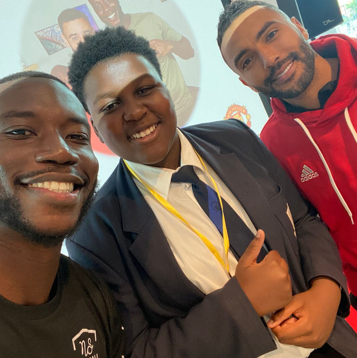 McrAcademy's tweet photo. Our students were buzzing after meeting YouTuber @harrypinero &amp; ex-Manchester United footballer &amp; Premier League winner @dannysimpson. ⚽ 

It was part of a 'Celebrating Excellence' event at Old Trafford for Black History Month. ✨ 

Thanks to @MU_Foundation for this opportunity! https://t.co/in9LACObGw