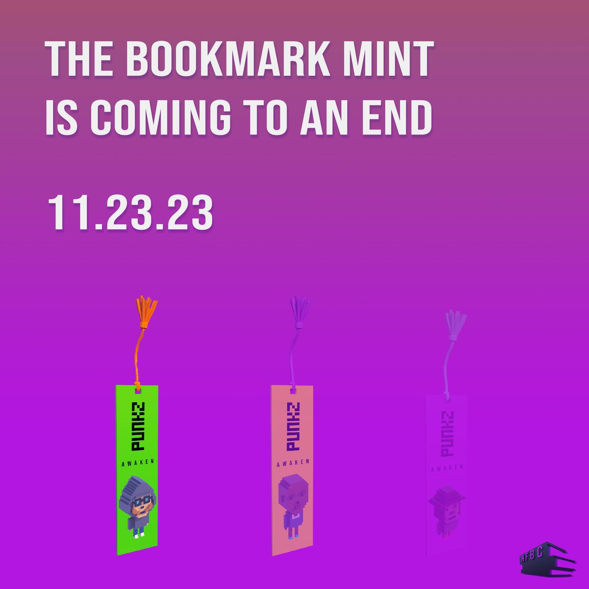 Gm!

Ahead of the audio nft platform's December releases, and the close of the Bookmark mint this week, we are giving away a 🔥🔖#5!

How to enter:
Follow our featured author @Bishops_NFTS
Follow our featured artist <a href="/RobbNickels/">Robb Nickels #IMU Founding Team🎤🫅🏿</a> 
Retweet and tag 3 friends.

That's it!
Good luck!