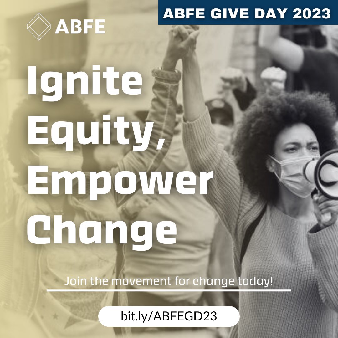 We're just one day away from #ABFEGiveDay! 🙌 This is your chance to ignite equity and empower change in Black communities. The countdown is on, and we can't wait to make history together.

Support the cause by donating at bit.ly/ABFEGD23!

#GiveBLACK #IgniteEquity
