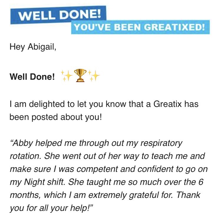 Receiving a greatix from one of my colleagues has definitely put a smile on my face this Monday ☺️ @NorthumbriaNHS