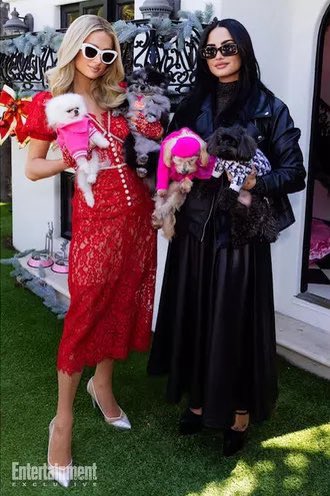 Lovato_MG's tweet image. Demi Lovato, Paris Hilton e seus pets em “A Very Demi Holiday Special”, especial de natal de Demi que será lançado dia 8 de dezembro no Roku Channel. 🩷