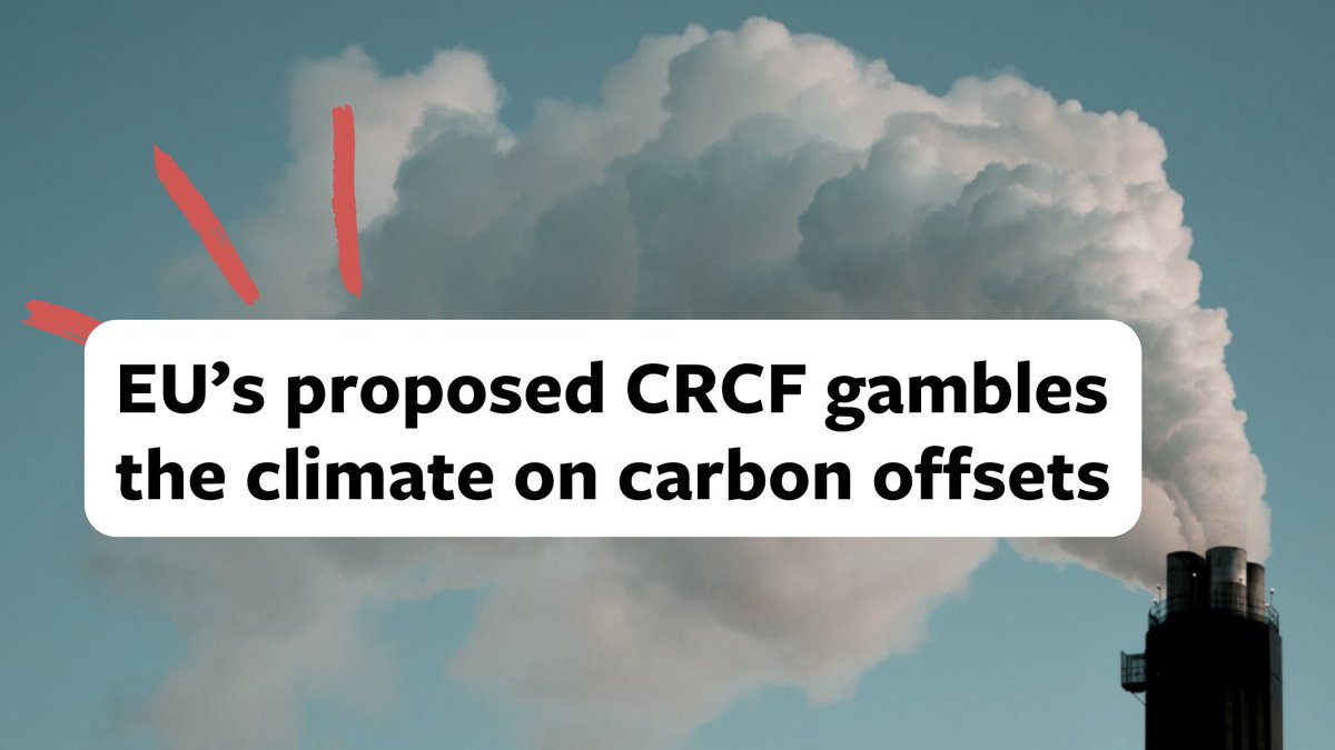 The EU is gearing up to revive a failed #carbonoffsetting approach in the Carbon Removal Certification Framework #CRCF:

#Carbonfarming is championed as a cornerstone of the new law.

But it is a dangerous gamble that will put us on the wrong path – a 🧵: