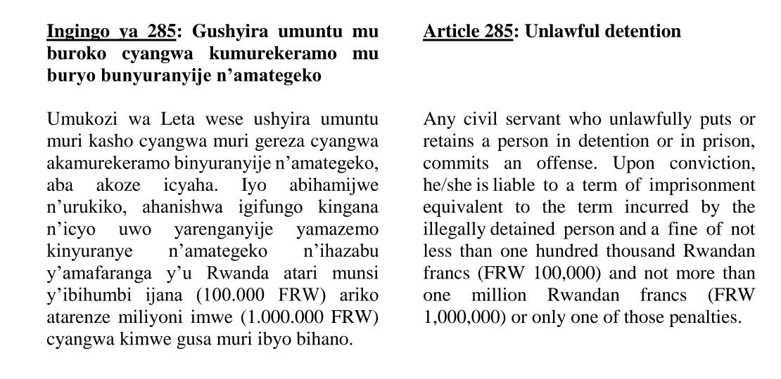 TuyisengeEgid10's tweet photo. #Unlawful_DETENTION Ese iyi Ngingo irubahirinzwa?
#Law_Practitioners Ibi mubuvugaho iki? Ese #Bagitifu Bose, #Daso, Abashinzwe #Irondo ry'Umwuga bafite uburenganzira bwo #Gufunga? IBITECYEREZO Byanyu ni Ngenzi cyane. @AissaCyiza @IGIHE @LeonPMuhire @MapambanoN @oswaki @RwoT https://t.co/wlfW5ccR7N