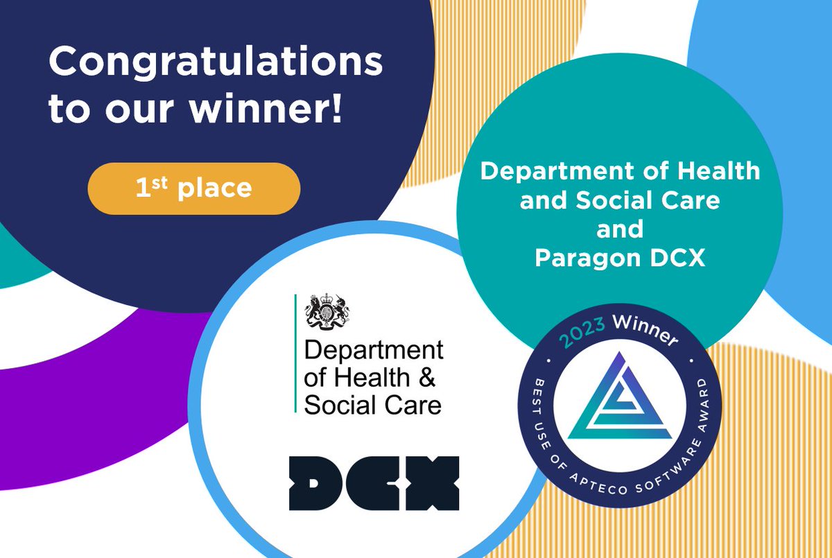 Congratulations to the Department of Health and Social Care and Paragon DCX, who after live voting today at #AptecoLive were announced as the winning entry of the ‘Best use of Apteco software’ award competition 2023!  #AptecoLive