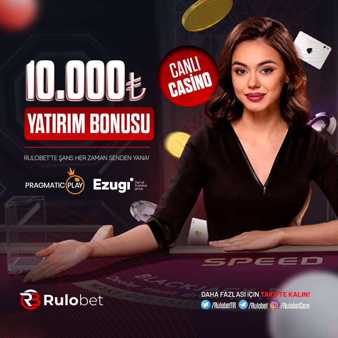 🍀 10.000₺ Canlı Casino Bonusu ile #Rulobet'te Seni Bekliyor.. ⏳ Evolution masalarından sıkılmadın mı ? ♣️ #Ezugi ve Pragmatic Play ile Canlı #Casino'da Yeni Bir Deneyime Hazır Mısın ? 😍 %30'a varan ANLIK #Discount'ta bizden ! 🔎 Detaylar sshortly2.com/OECWfd adresinde.