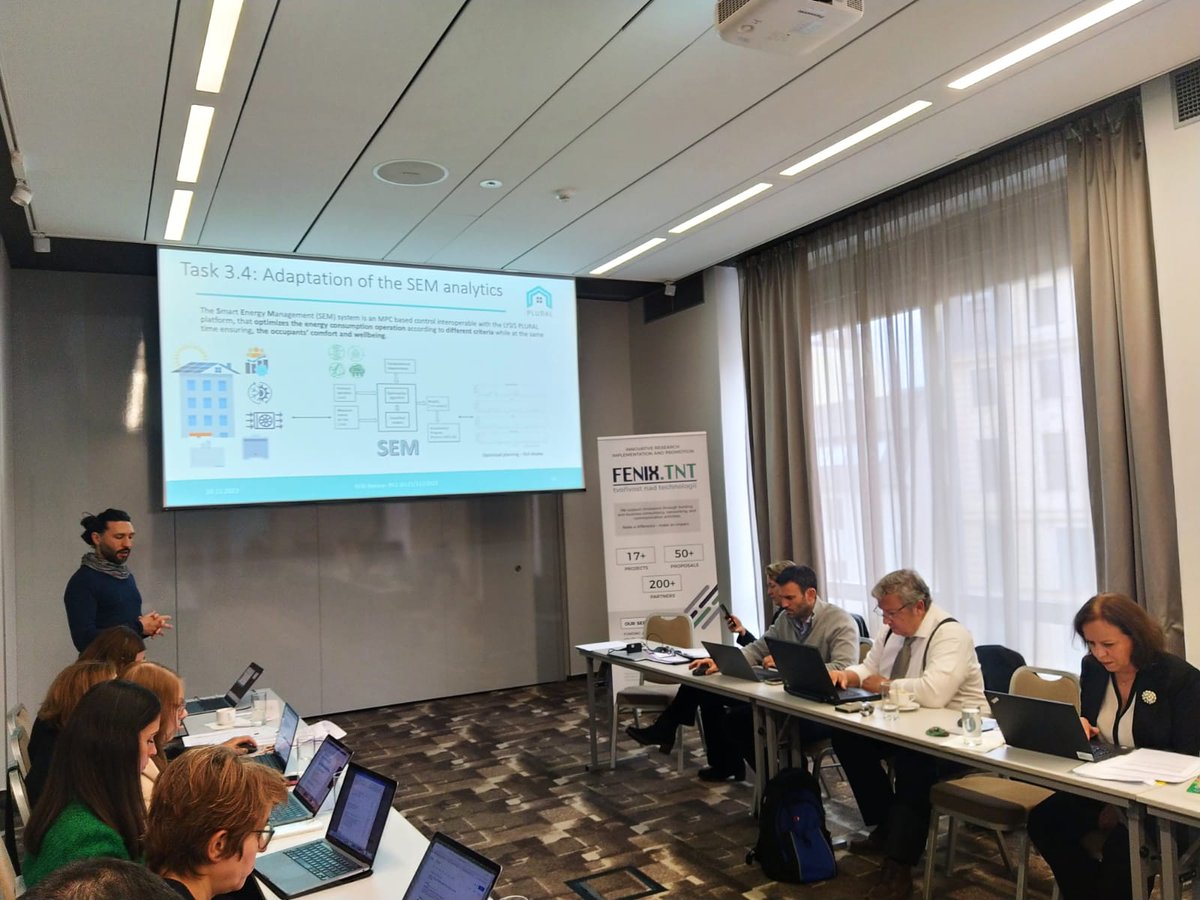 IREC_Energia's tweet image. 🚀 @pluralproject_ gather in Brno (CZ) for the 2nd Review meeting 📅20-21 Nov

🌱@IREC_Energia researchers presented the development of optimization algorithms for building management-used to control a demo site in Bern, Switzerland

 #BuildingOptimization #SEM #IRECprojects