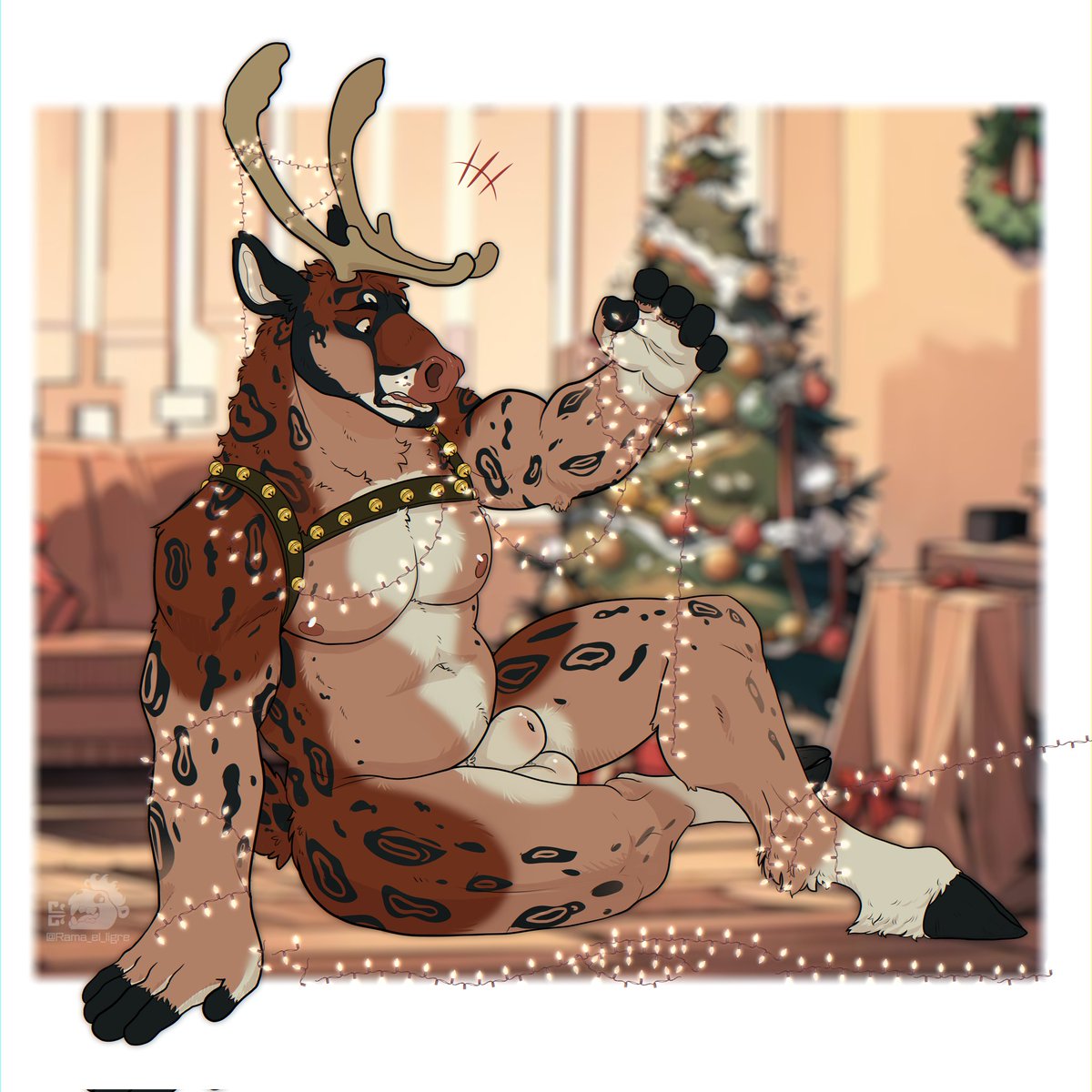 First ych done!! Want me to make you into a reindeer? 
5️⃣0️⃣ Usd pay///Pal