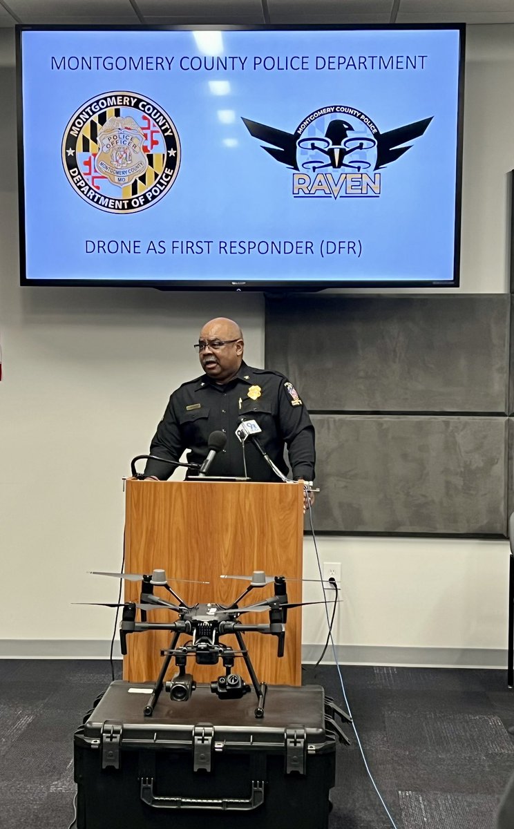 HAPPENING NOW: @mcpdChief announces the launch of the Drone as First Responder Pilot Program. 

#MCPNews #MCPD
