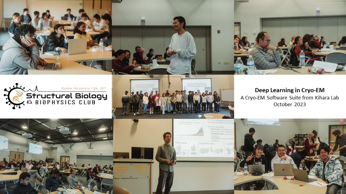 A few weeks ago we had a wonderful workshop from members of the <a href="/kiharalab/">Kihara Laboratory</a> on their new and exciting #CryoEM software!

Weren't able to make it? Watch the YouTube videos linked below!

🔗Cryo-READ: youtu.be/p7Bpou2vL6o?si…
🔗DeepMainmast and DAQ: youtu.be/RSn4e2u0rc4?si…