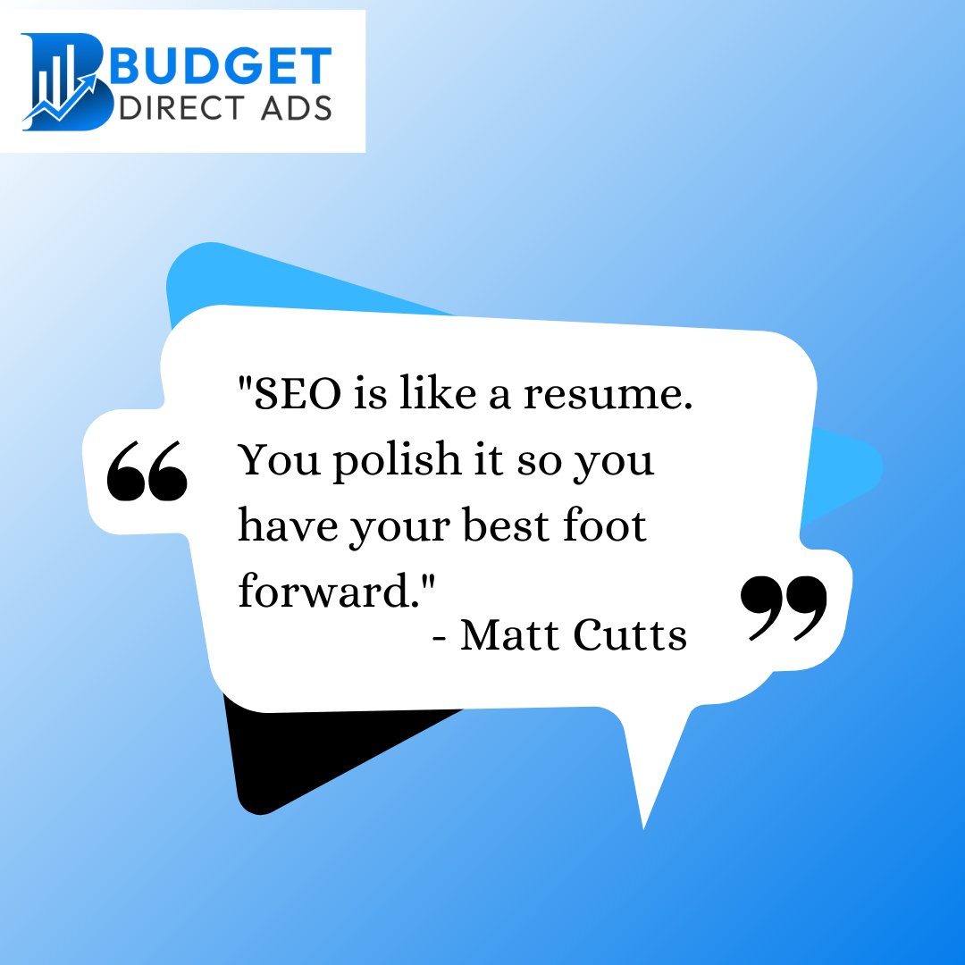'SEO is like a resume. You polish it so you have your best foot forward.' - Matt Cutts
#socialmediamarketingagency #socialmediamarketingservice #socialmediaadvertising #contentmarketingstrategist #contentmarketingmanager #contentmarketingagency #contentmarketingservices