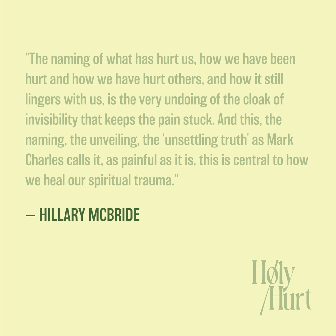 In episode one of the #HolyHurt podcast, @hillarylmcbride shares with listeners a defining factor in helping heal the wounds of spiritual trauma. Every episode is available wherever you find podcasts or at hubs.la/Q028rtWg0 

#SanctuaryMentalHealth #Trauma #MentalHealth